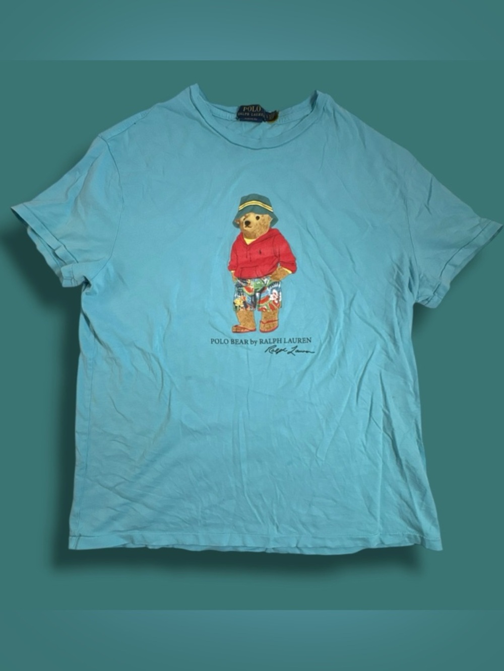 Polo Ralph Lauren Classic Fit Beach Summer Bear Jersey T-Shirt Big Kids L 10